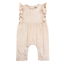 Load image into Gallery viewer, Linen Ruffle Overalls - Wheat
