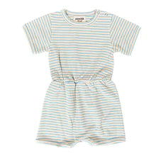 Load image into Gallery viewer, Ribbed Cotton Romper - Ocean Stripe
