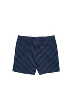 Load image into Gallery viewer, Navy Stripe Linen Short
