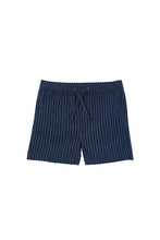 Load image into Gallery viewer, Navy Stripe Linen Short
