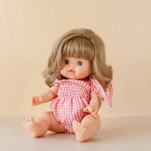 Doll Gingham Singlet Suit Coral