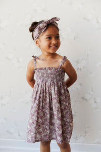 Organic Cotton Eveleigh Dress - Pansy Floral Fawn