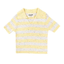 Load image into Gallery viewer, Cotton Polo - Sunshine Speckle Stripe Knit
