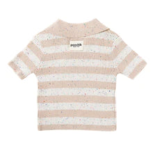 Load image into Gallery viewer, Cotton Polo - Wheat Speckle Stripe Knit
