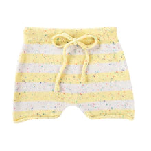 Load image into Gallery viewer, Cotton Shorts - Sunshine Speckle Stripe Knit
