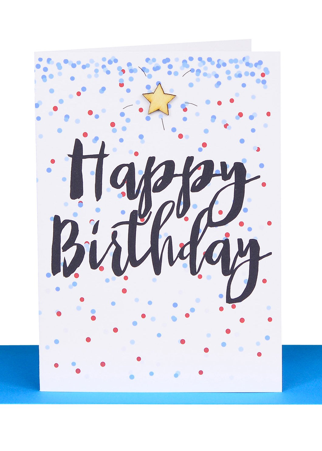 Happy Birthday Card - Blue Confetti