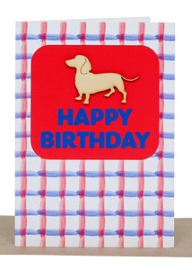 Birthday Card - Checkers and Wooden Dog