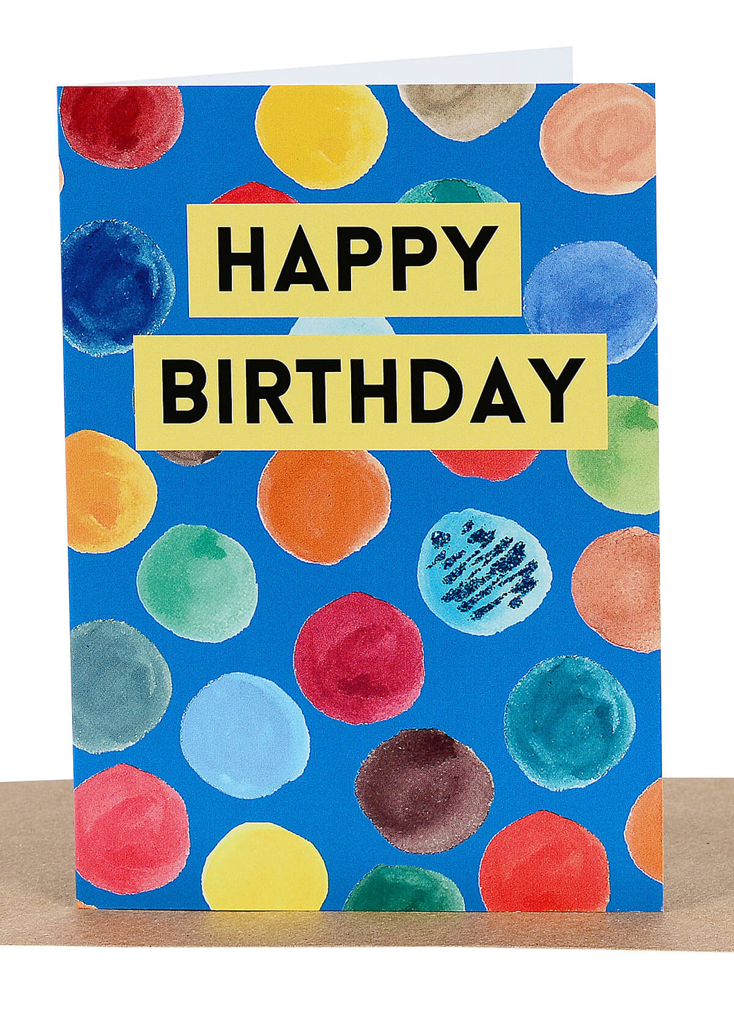 Birthday Card - Blue with Coloured Dots