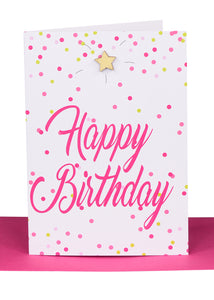 Birthday Card - Pink Confetti