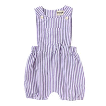 Load image into Gallery viewer, Cotton Pinafore Overalls - Lilac Stripe
