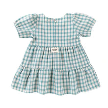 Load image into Gallery viewer, Cotton Puff Sleeve Dress - Peacock Gingham
