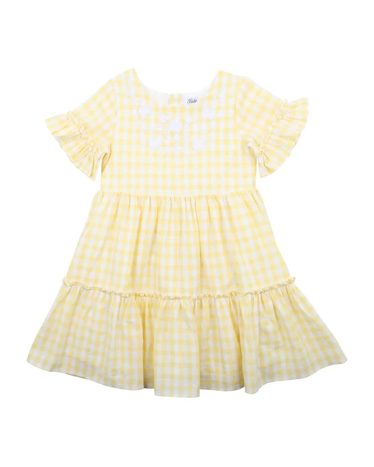 Peggy Embroidered Gingham Dress 3-7Yrs