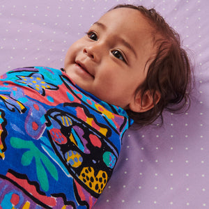 Kip&Co X Ken Done Tropical Fish Bamboo Swaddle One Size