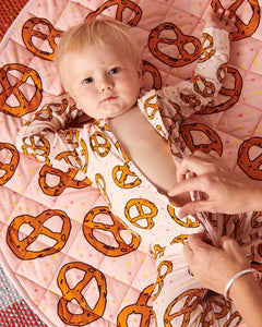 Pretzels Pink Quilted Baby Play Mat