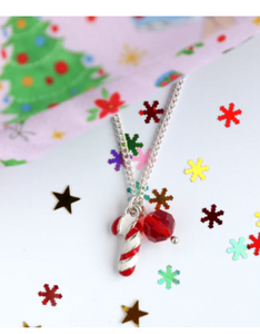 Candy Cane Christmas Necklace