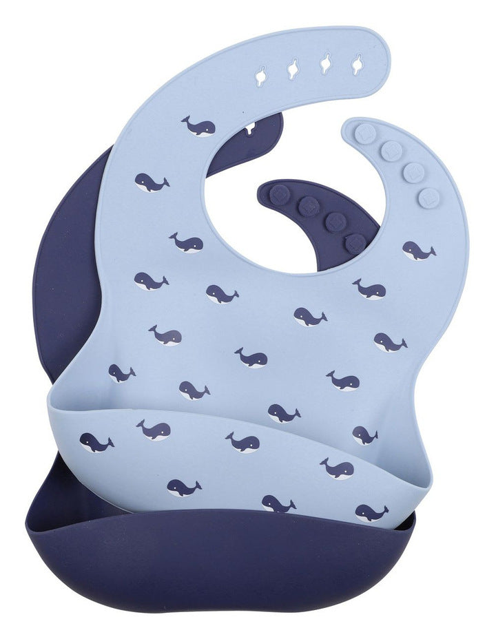 Silicone Bibs - Whale (2-pack)