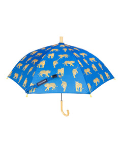 Tiger Print Umbrella Blue