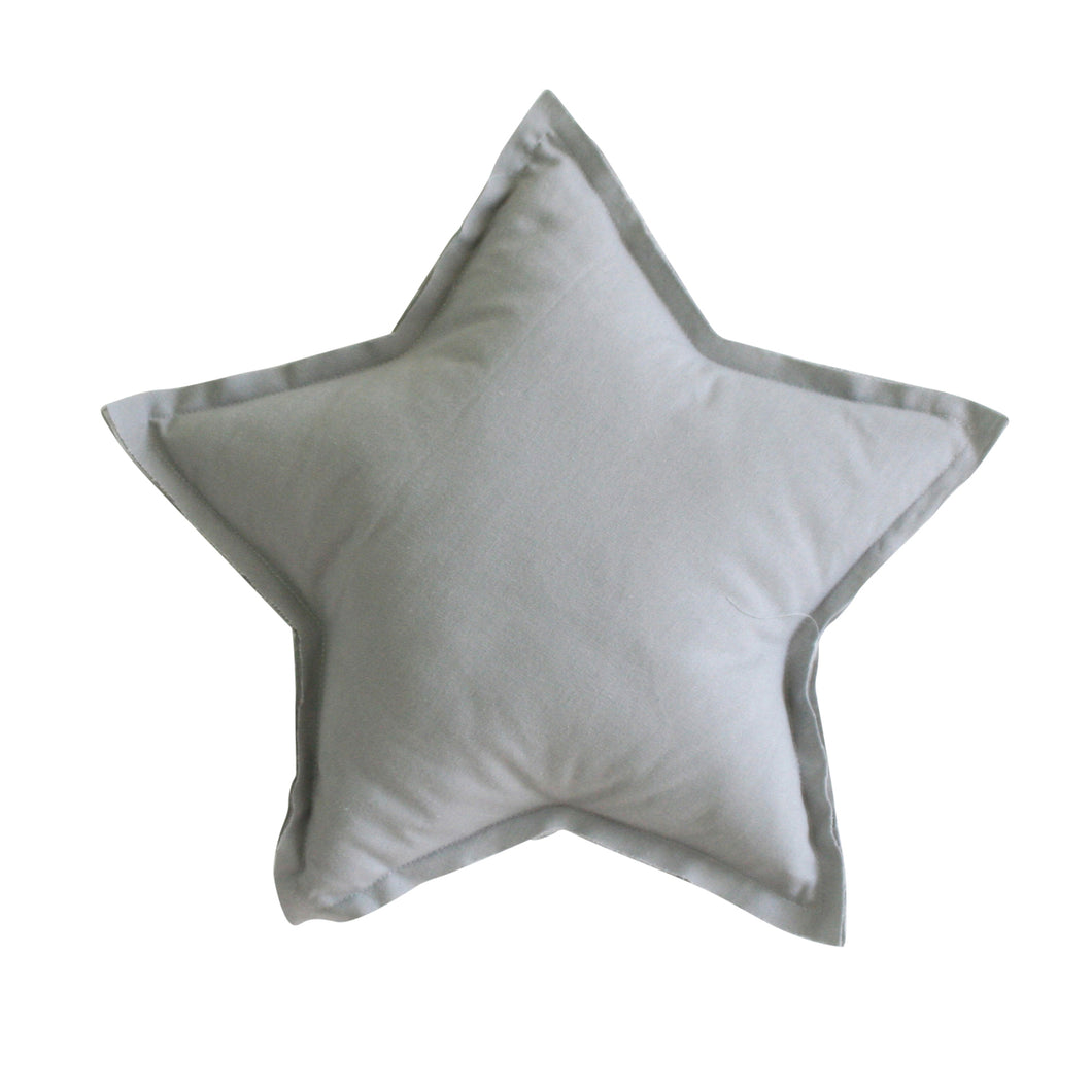 Linen Star Pillow - Grey