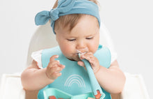 Load image into Gallery viewer, Silicone Baby Utensils - First Tensils (2-Pack - Pink &amp; Apricot)
